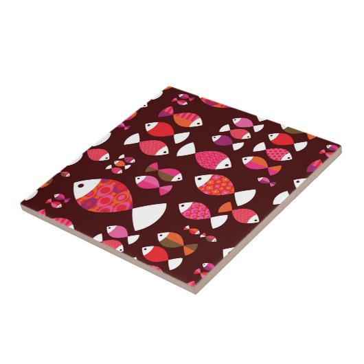 Abstract patroon van de retrovis onderwater tegeltje (Zijkant)