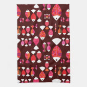 Abstract patroon van de retrovis onderwater theedoek (Verticaal)