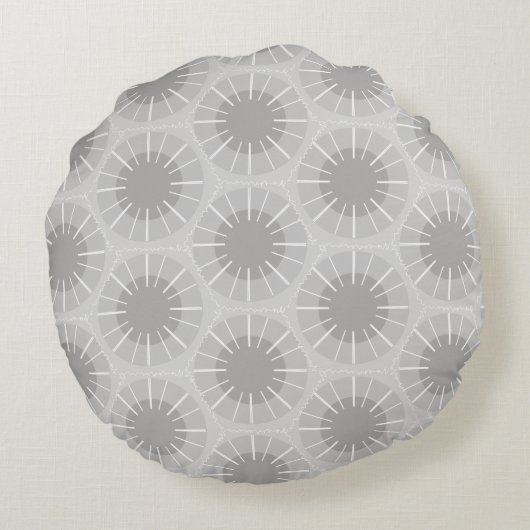 Abstract patroon van een Michigan Petoskey Stone Rond Kussen (Achterkant)