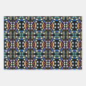 Abstract patroon van esthetische retro- geometrie inpakpapier vel (Voorkant 3)