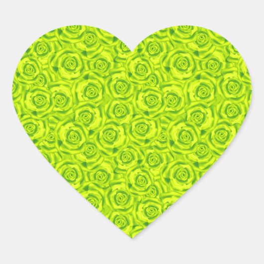 Abstract patroon van florale rozen hart sticker (Voorkant)