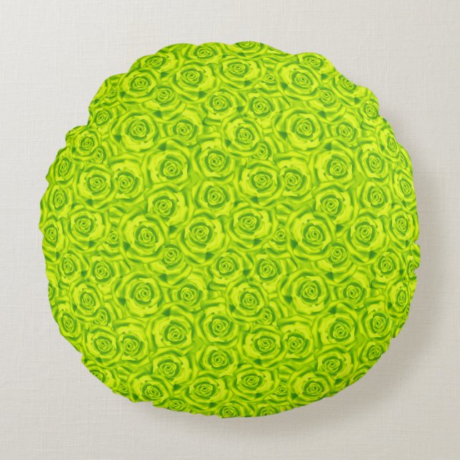 Abstract patroon van florale rozen rond kussen (Voorkant)