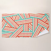 Abstract patroon van gekleurde strepen badhanddoek (Badhanddoek)
