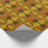 Abstract patroon van gele en bruine petroleumether cadeaupapier (Hoek)