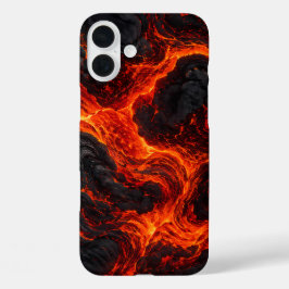 Abstract patroon van gesmolten lavastroom iPhone 16 plus hoesje