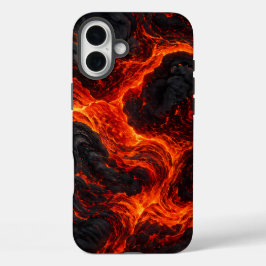Abstract patroon van gesmolten lavastroom iPhone 16 plus hoesje