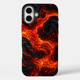 Abstract patroon van gesmolten lavastroom iPhone 16 plus hoesje