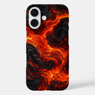 Abstract patroon van gesmolten lavastroom iPhone 16 hoesje