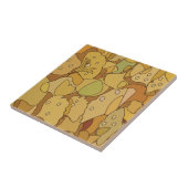 Abstract patroon van Ginkgo-bladeren Tegeltje (Zijkant)