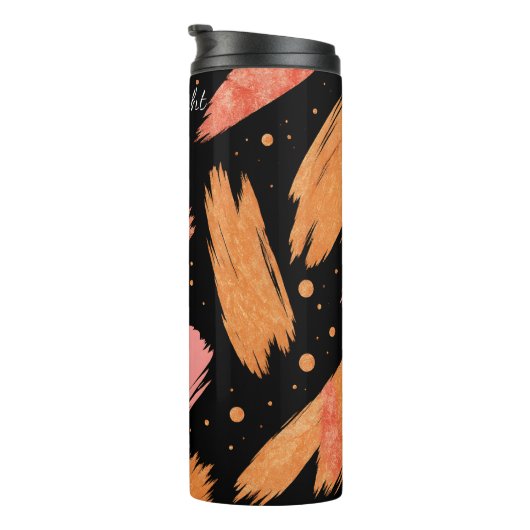 Abstract patroon van glitterpenseelstreken thermosbeker (Geroteerd rechts)