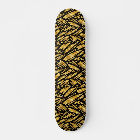 Abstract patroon van goud folie persoonlijk skateboard (Voorkant)