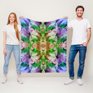 Abstract patroon van hibiscusbloem in verval fleece deken