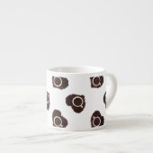 Abstract patroon van koffiehart espresso kop (Voorkant rechts)