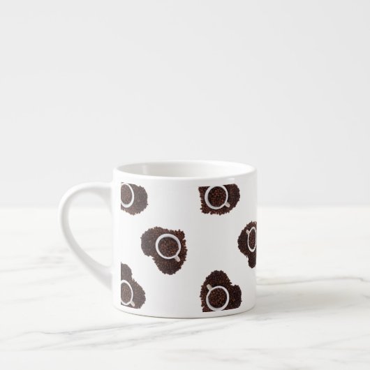 Abstract patroon van koffiehart espresso kop (Links)