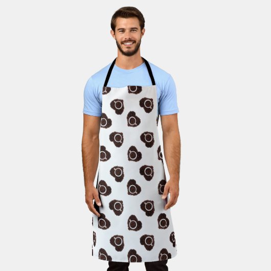 Abstract patroon van koffiehart schort (Gedragen)