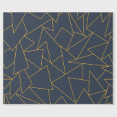 Abstract patroon van marineblauw en goud cadeaupapier (Vlak)