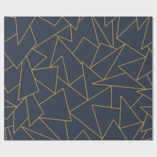 Abstract patroon van marineblauw en goud cadeaupapier (Vlak)