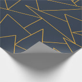 Abstract patroon van marineblauw en goud cadeaupapier (Hoek)