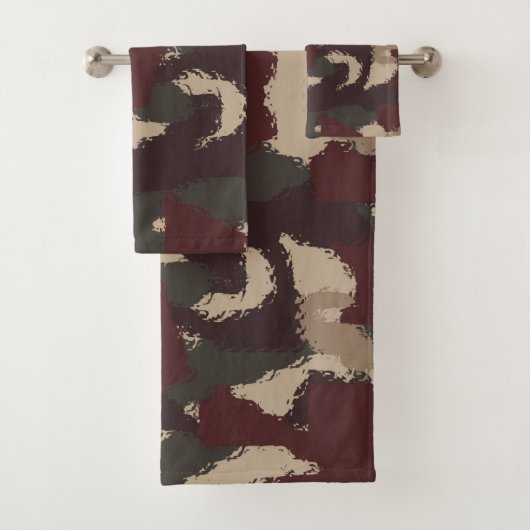Abstract patroon van militaire camouflage bad handdoek (Insitu)