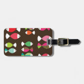Abstract patroon van retrovis onder water 2 bagagelabel (Voorkant horizontaal)