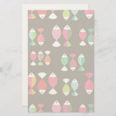 Abstract patroon van retrovis onder water 2 briefpapier (Voorkant / Achterkant)