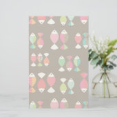 Abstract patroon van retrovis onder water 2 briefpapier (Staand voorkant)