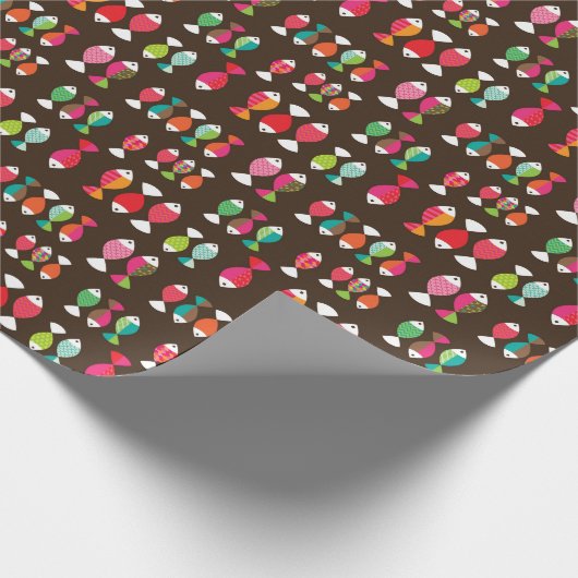 Abstract patroon van retrovis onder water 2 cadeaupapier (Hoek)