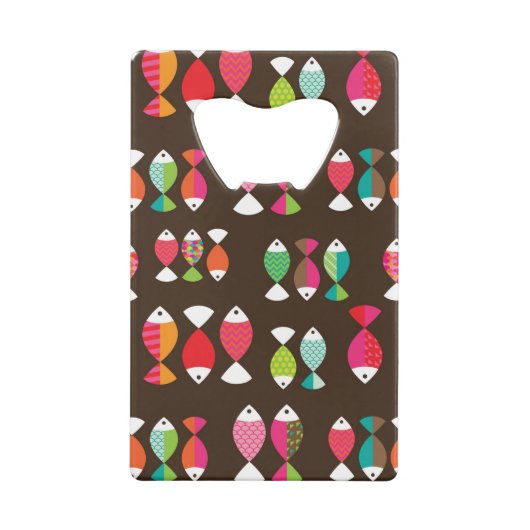 Abstract patroon van retrovis onder water 2 creditkaart flessenopener (Achterkant)