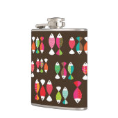 Abstract patroon van retrovis onder water 2 heupfles (Links)