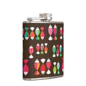 Abstract patroon van retrovis onder water 2 heupfles (Rechts)