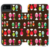 Abstract patroon van retrovis onder water 2 incipio iPhone portemonnee hoesje (Agenda Open)