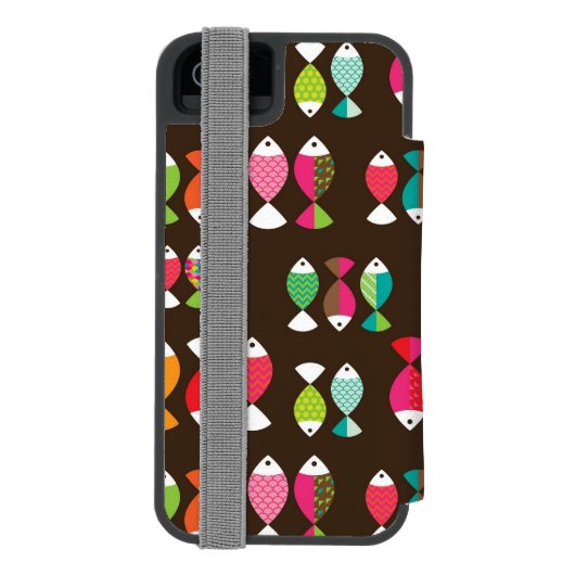 Abstract patroon van retrovis onder water 2 incipio iPhone portemonnee hoesje (Agenda Achterkant)