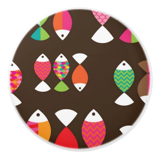 Abstract patroon van retrovis onder water 2 keramische knop (Voorkant)