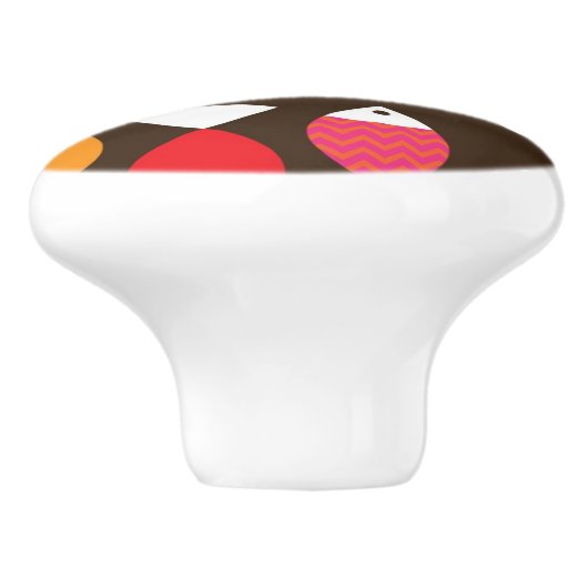 Abstract patroon van retrovis onder water 2 keramische knop (Zijkant)