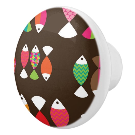 Abstract patroon van retrovis onder water 2 keramische knop (Rechts)