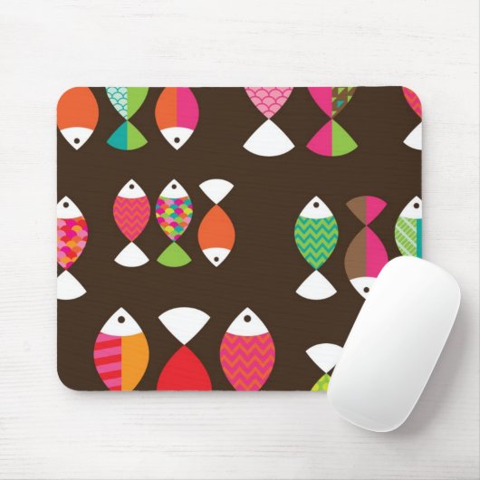 Abstract patroon van retrovis onder water 2 muismat (Met muis)