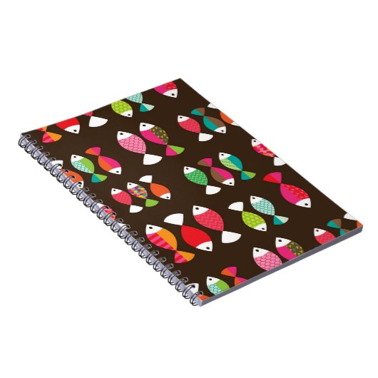 Abstract patroon van retrovis onder water 2 notitieboek (Rechterzijde)