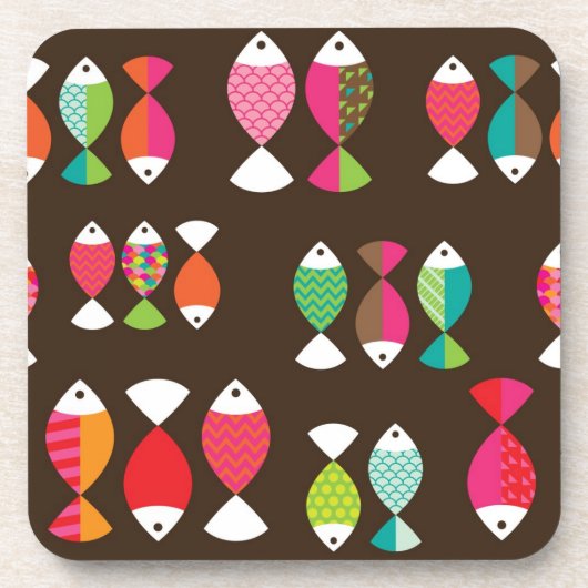 Abstract patroon van retrovis onder water 2 onderzetter (Voorkant)