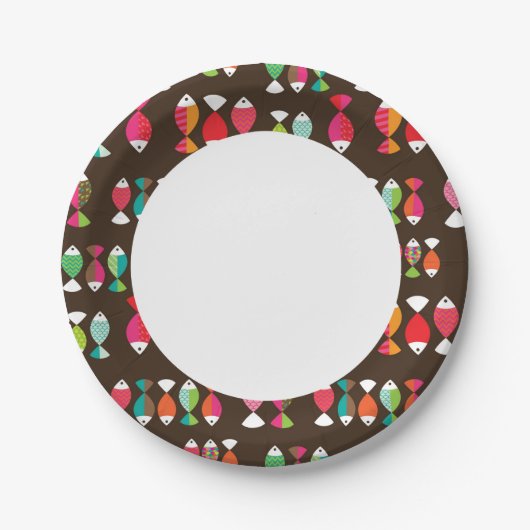 Abstract patroon van retrovis onder water 2 papieren bordje (Voorkant)