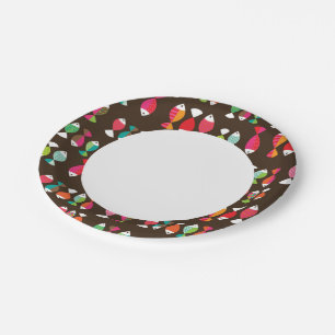 Abstract patroon van retrovis onder water 2 papieren bordje