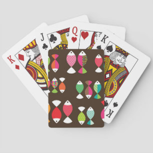 Abstract patroon van retrovis onder water 2 pokerkaarten