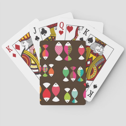 Abstract patroon van retrovis onder water 2 pokerkaarten (Achterkant)