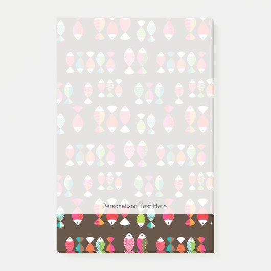 Abstract patroon van retrovis onder water 2 post-it® notes (Voorkant)