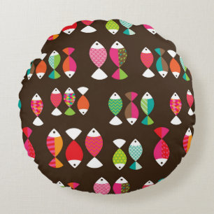 Abstract patroon van retrovis onder water 2 rond kussen