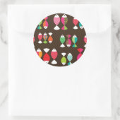 Abstract patroon van retrovis onder water 2 ronde sticker (Tas)