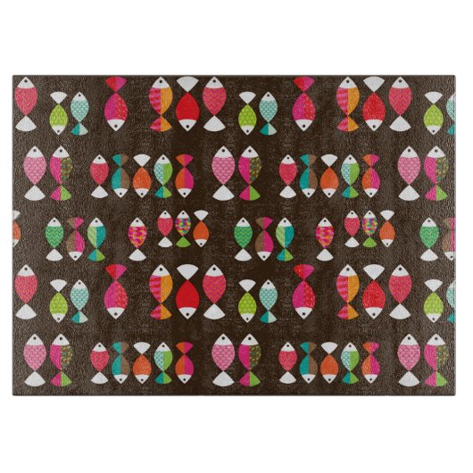 Abstract patroon van retrovis onder water 2 snijplank (Voorkant)