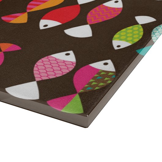 Abstract patroon van retrovis onder water 2 snijplank (Hoek)