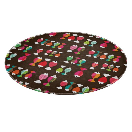 Abstract patroon van retrovis onder water 2 snijplank (Hoek)