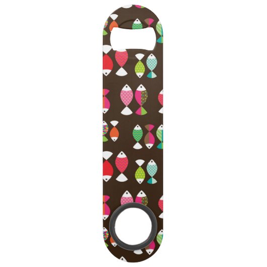 Abstract patroon van retrovis onder water 2 speed flessenopener (Voorkant)