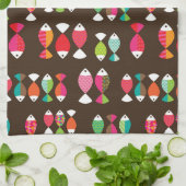 Abstract patroon van retrovis onder water 2 theedoek (Gevouwen)